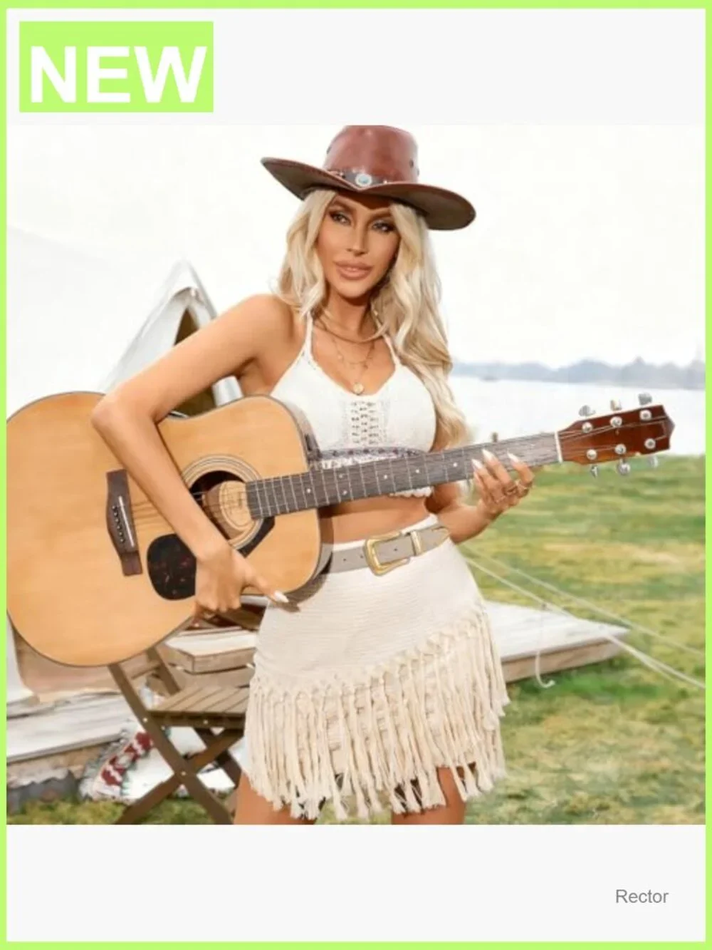 Women's Western Suede Leather Belt – Cowgirl Retro Gold Buckle